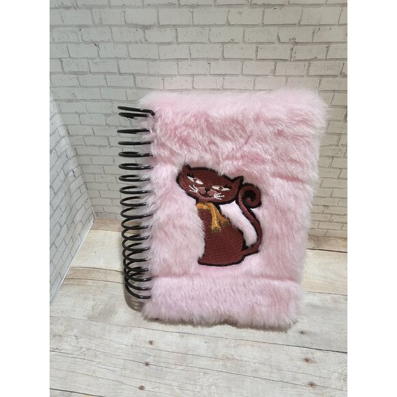 Mattel Other - Barbie Fashion Fever Fuzzy Cat Diary Notebook Pink Faux Fur 2000s Retro